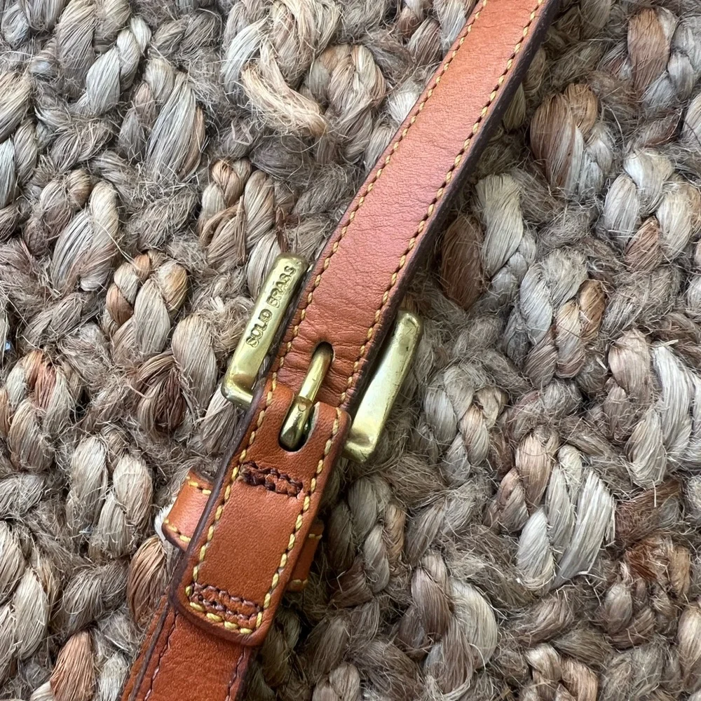 Dooney & Bourke Red and Tan saddle Crossbody Bag - Picture 7 of 14